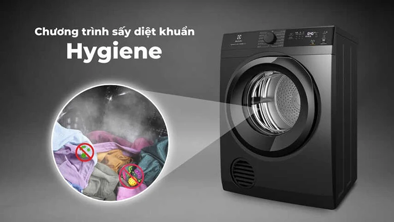 Máy sấy thông hơi Electrolux 9 kg EDV904N3SC - Công nghệ diệt khuẩn Hygienic Care