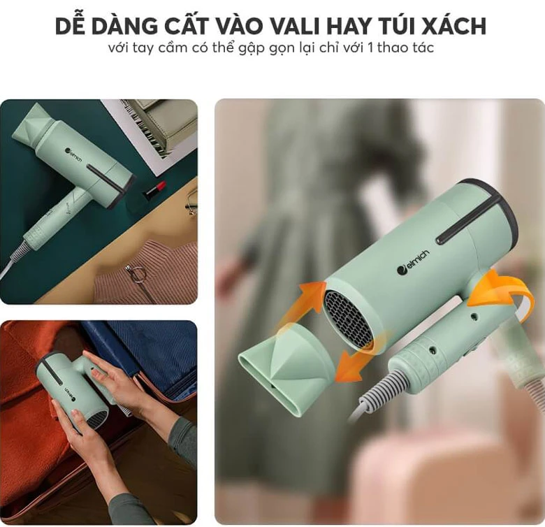 Máy sấy tóc Elmich HDE 1823PG - Gọn nhẹ