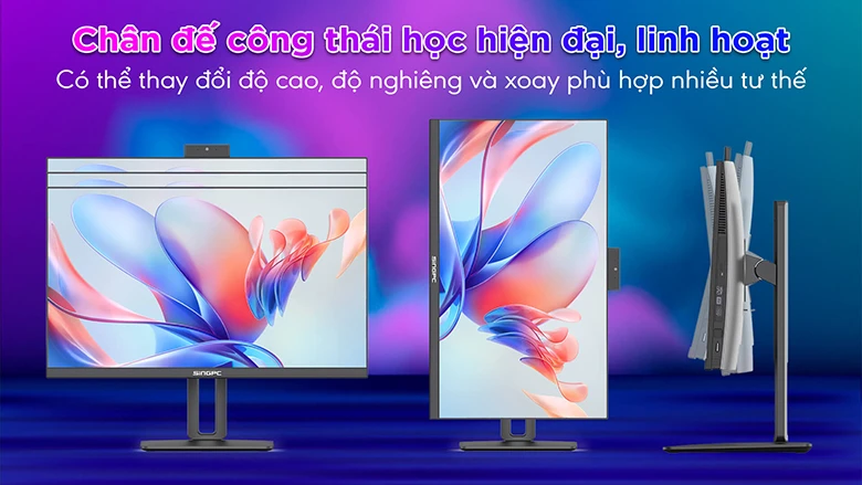 Máy tính All In One SingPC M24Ei31282-W có chân đế linh hoạt