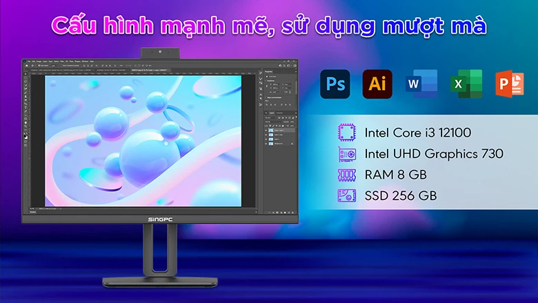 Máy tính All In One SingPC M22Vi31282-W cấu hình ổn định