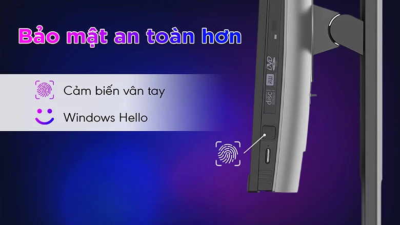 Máy tính All In One SingPC M24Ei31282-W có cảm biến vân tay