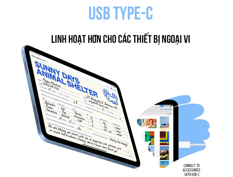 Máy tính bảng Apple iPad 10 2022 WiFi 64GB Blue MPQ13ZA/A - Kết nối dễ dàng hơn