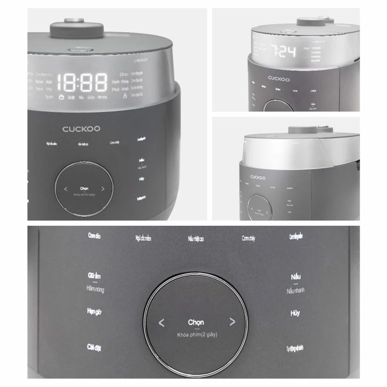 Chế độ nấu đa dạng - Nồi cơm điện tử áp suất cao tần Cuckoo 1.08 lít CRP-LHBR0600F/GRGRCRCKV