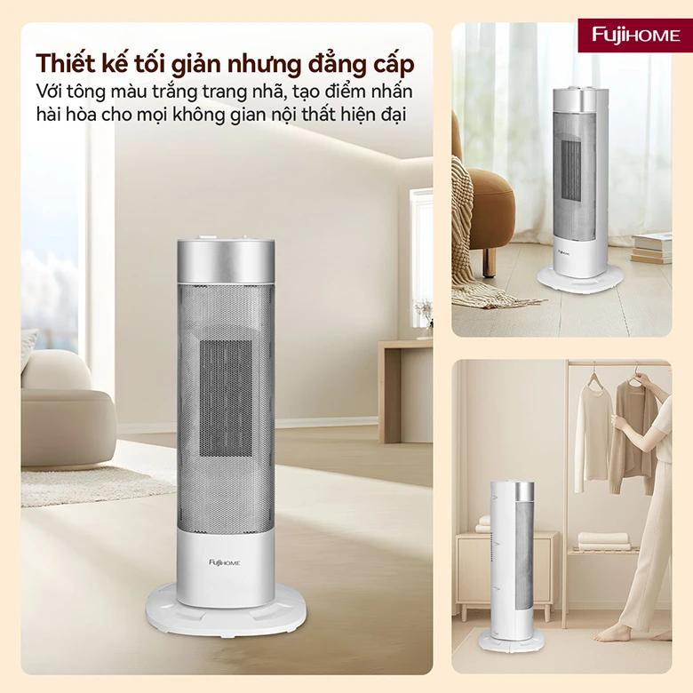 Thiết kế nhỏ gọn - Quạt sưởi gốm Fujihome FH3100M