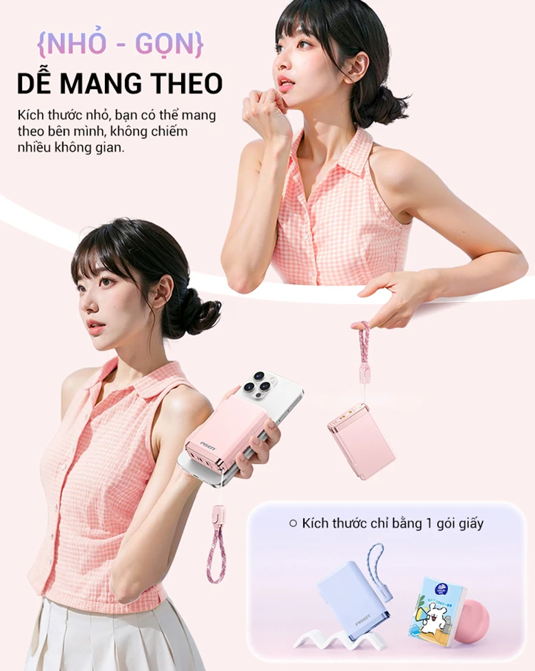 Sạc dự phòng Pisen Quick High Power Box 30W 10000mAh (TS-D381) nhỏ gọn