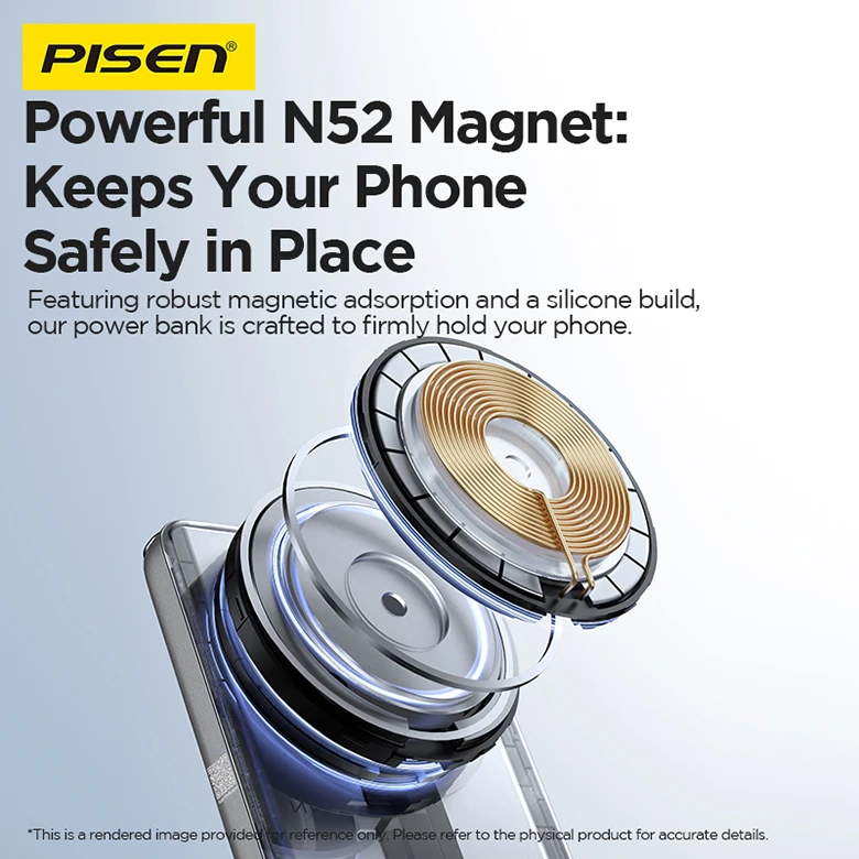 Sạc dự phòng Pisen SleekVolt PowerMag Qi2 20W 5000mAh, Xanh (TP-D147) tản nhiệt tốt