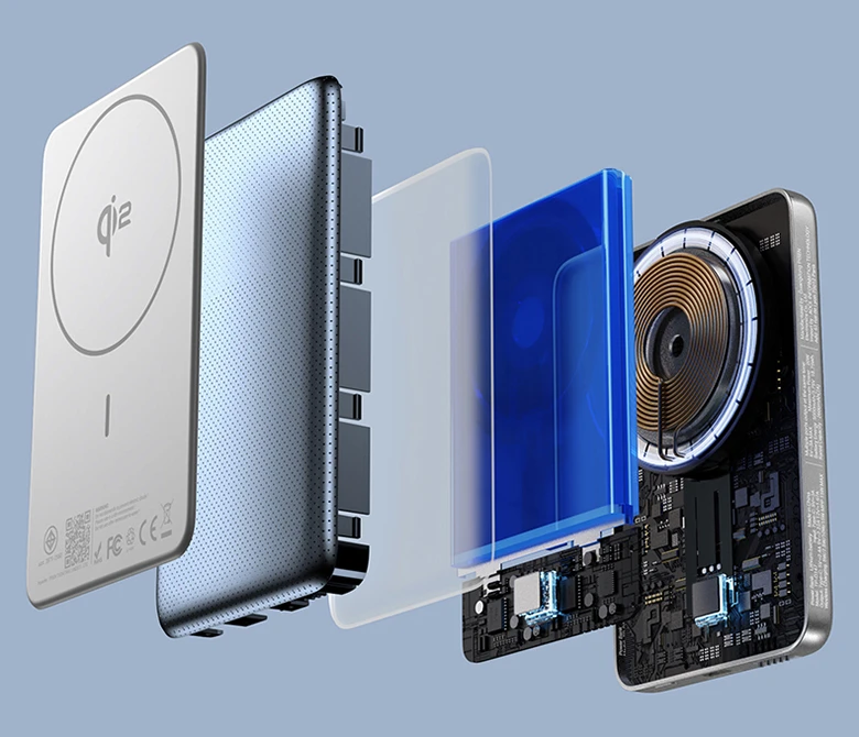 Sạc dự phòng Pisen SleekVolt PowerMag Qi2 20W 5000mAh, Xanh (TP-D147)