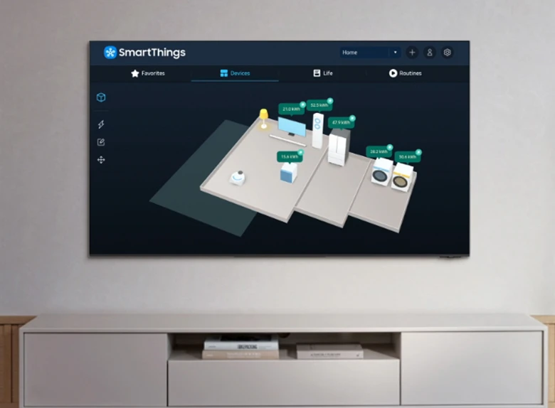 Chế độ 3D map - Smart Tivi QLED Samsung 4K 65 inch QA65Q60D