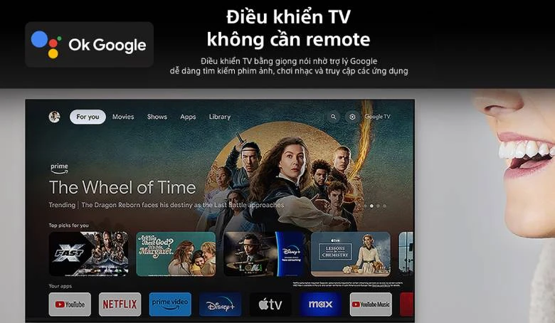 Sony Google TV 4K BRAVIA 2 II K-43S25VM2 -  lý ảo Google Assistant
