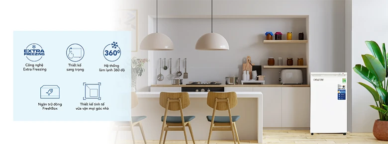 Tủ đông đứng Hòa Phát HPF UAH6106 nhiều tiện ích