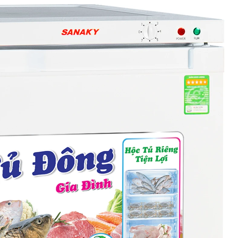 điều khiển bên ngoài Tủ đông Sanaky 213 lít TD.VH-230VD