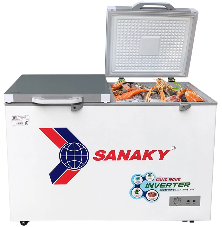 Tủ đông Sanaky Inverter 305 lít VH4099A4K thành tủ dày