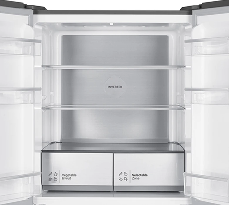 Tủ lạnh Hitachi HR4N7522DSDXVN tấm ốp kim loại