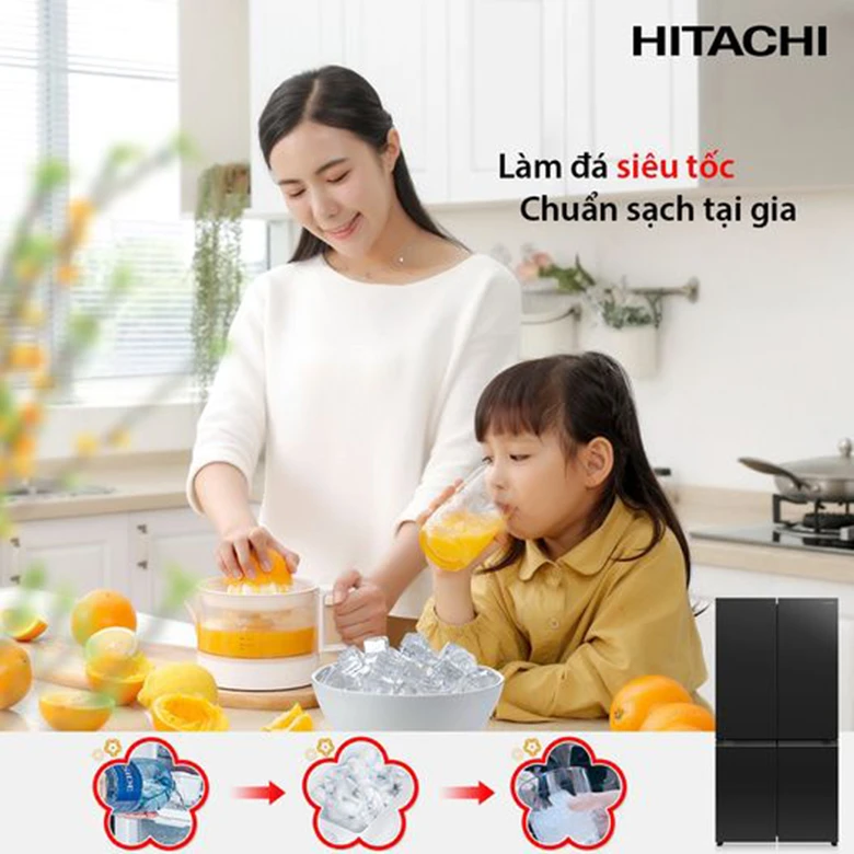 Tủ lạnh Hitachi Inverter 569 lít R-WB640PGV1(GCK) làm đá tự động