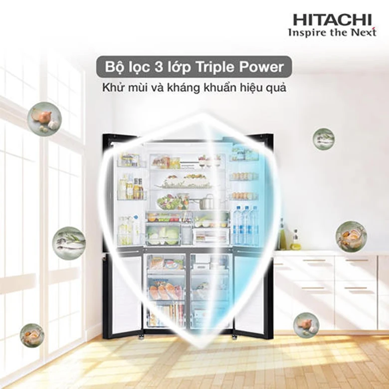 Tủ lạnh Hitachi Inverter 569 lít R-WB640VGV0(GBK) kháng khuẩn