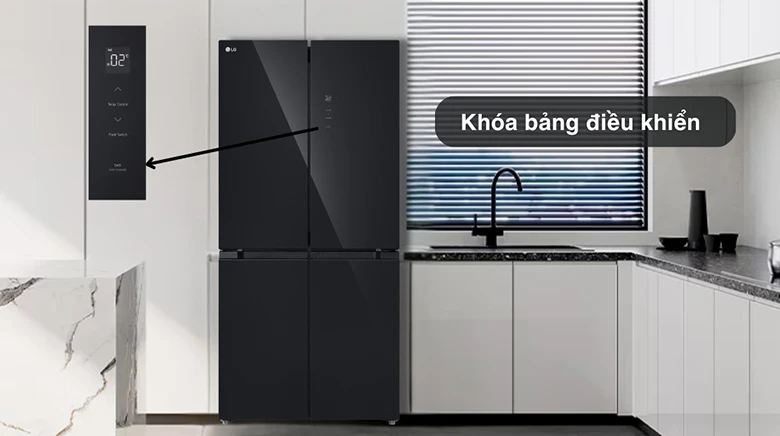 Tủ lạnh LG Inverter 474 lít Multi Door LFB47BLG - Trang bị khóa trẻ em, an toàn tuyệt đối