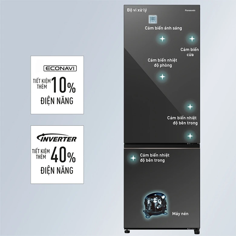 Tủ lạnh Panasonic Inverter 325 lít NR-BC361VGMV siêu tiết kiệm điện