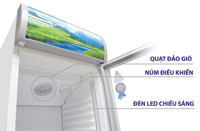 Tủ mát Sanaky 340 lít VH-408KL có đèn led chiếu sáng